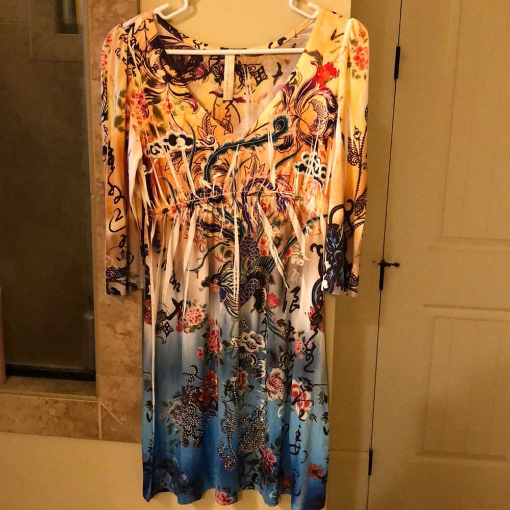 Colorful and silky tunic or dress